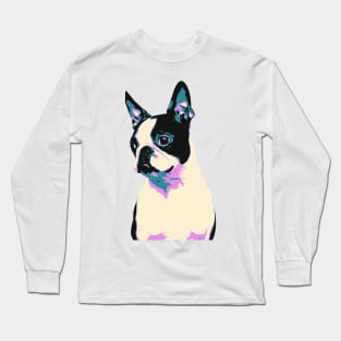 French Bulldog Retro Color Art Long Sleeve T-Shirt